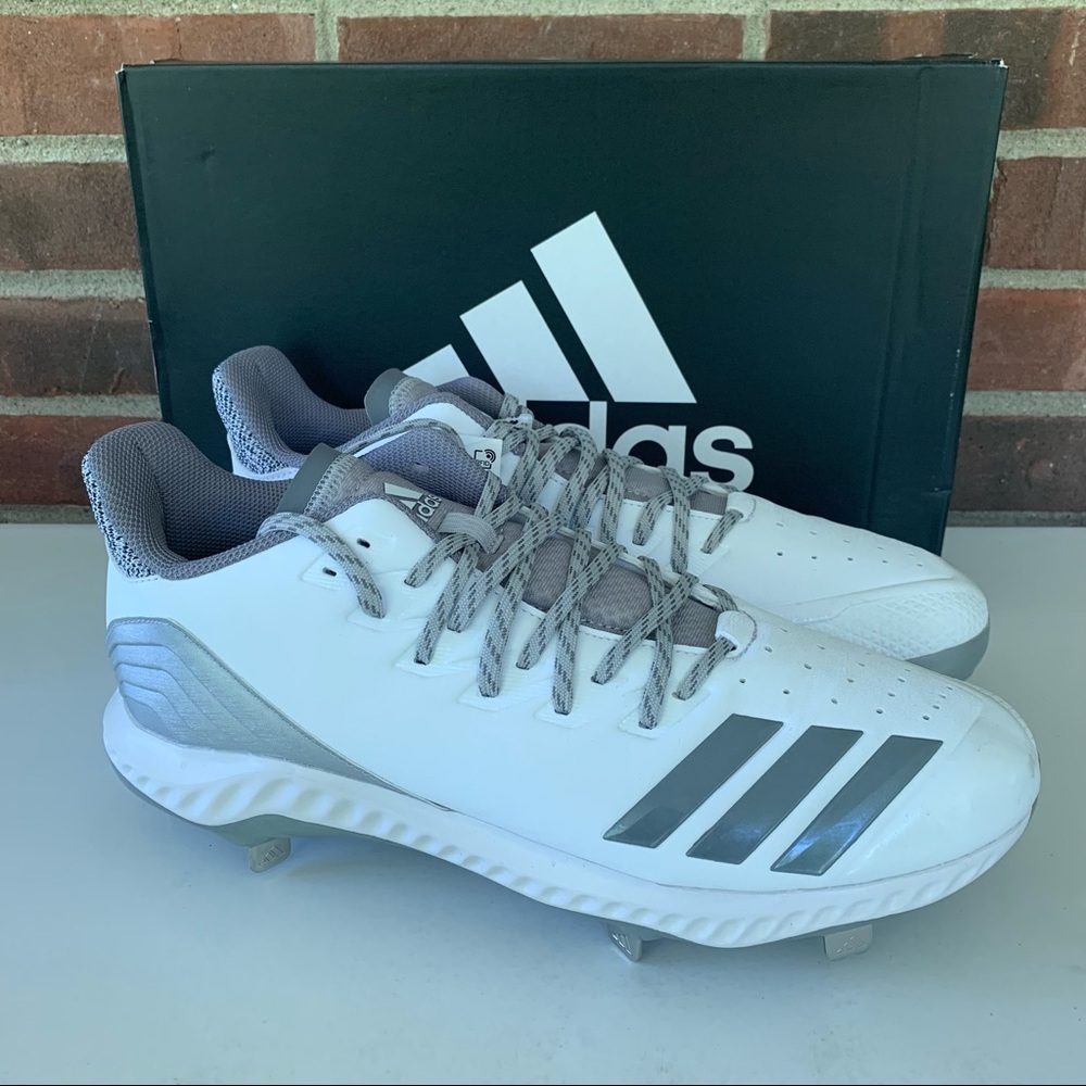 Adidas Women’s icon Bounce White Leather Softball Lace Up Sneakers Size US 13